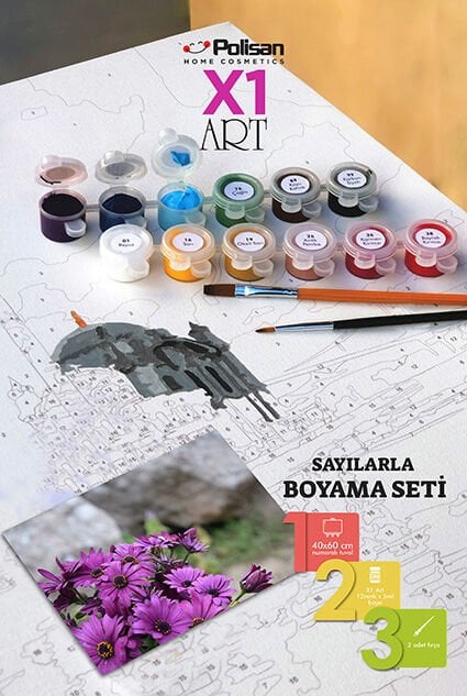 Polisan X1 Art Boyama Seti 40X60 cm Çiçek 3