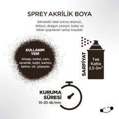 Polisan Akrilik Kahve Sprey Boya 400 ml - RAL 8016