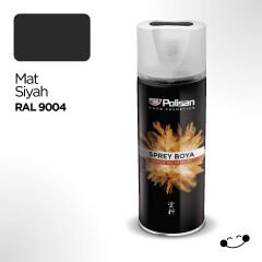 Polisan Akrilik Mat Siyah Sprey Boya 400 ml - RAL 9004