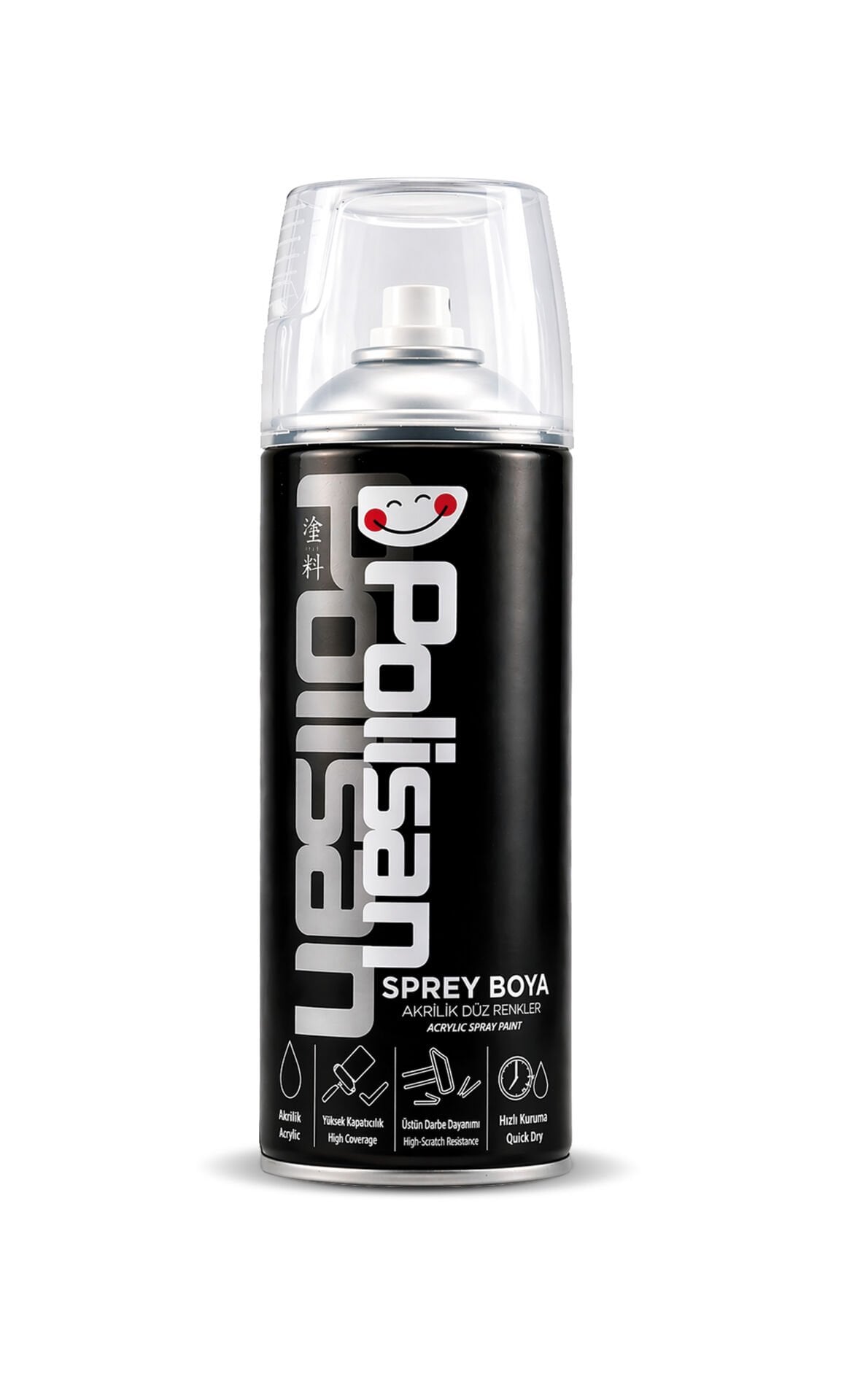 Polisan Akrilik Mat Siyah Sprey Boya 400 ml - RAL 9004