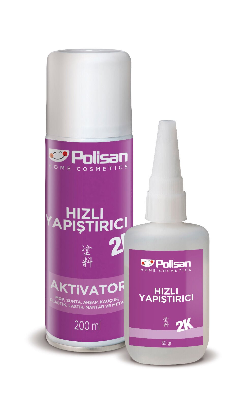 Polisan 2K Hızlı Yapıştırıcı 200 ml Aktivatör / 50 g Yapıştırıcı