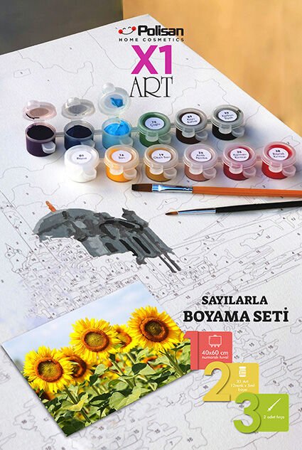 Polisan X1 Art Boyama Seti 40X60 cm Çiçek 1