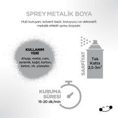 Polisan Metalik Parlak Gümüş Sprey Boya 400 ml