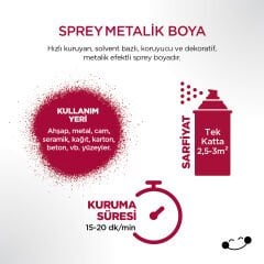Polisan Metalik Rustik Kırmızı Sprey Boya 400 ml