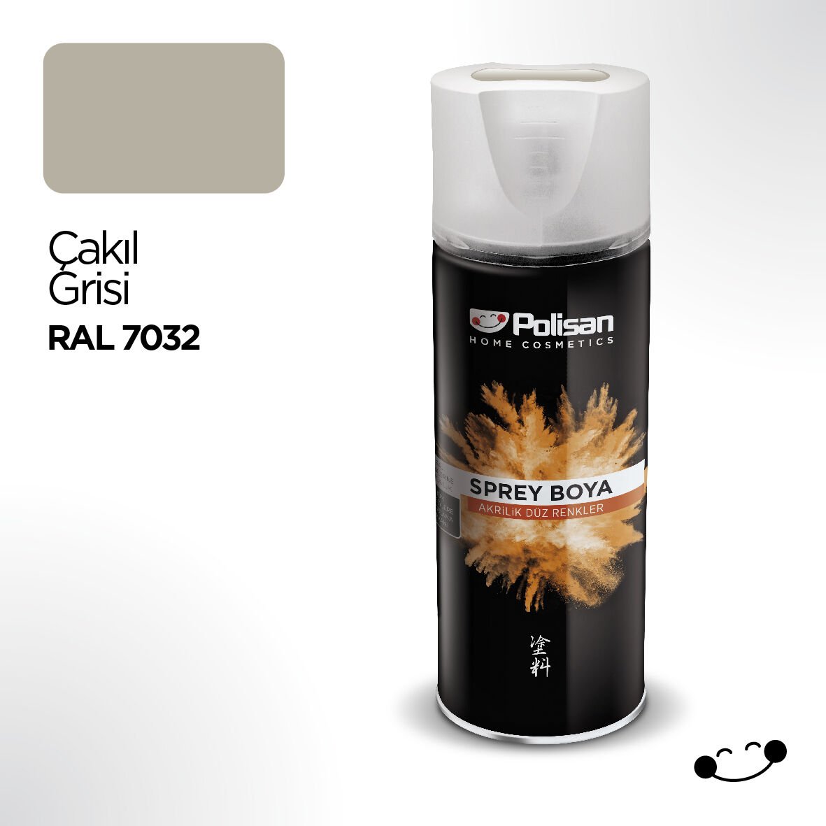Polisan Akrilik Çakıl Grisi Sprey Boya 400 ml - RAL 7032