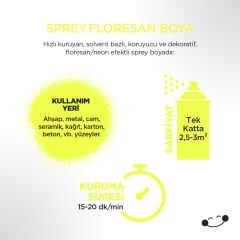 Polisan Floresan Sarı Sprey Boya 400 ml