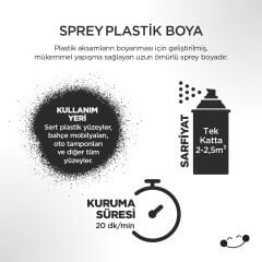 Polisan Plastik Yüzey Mat Siyah Sprey Boya 400 ml - RAL 9004