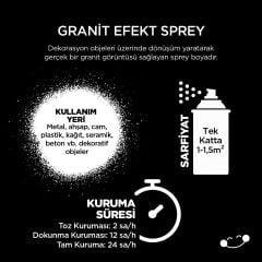Polisan Granit Efekt Beyaz Sprey Boya 400 ml