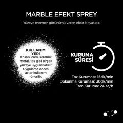 Özel Amaçlı Sprey Mermer Efekt Siyah Sprey Boya 200 ml