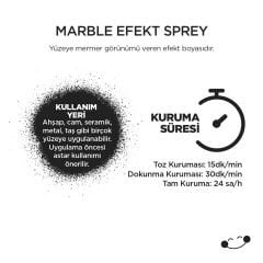 Özel Amaçlı Sprey Mermer Efekt Beyaz Sprey Boya 200 ml