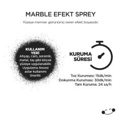Özel Amaçlı Sprey Mermer Efekt Beyaz Sprey Boya 200 ml