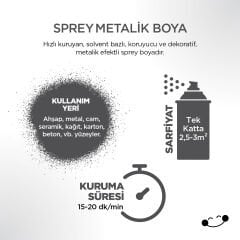 Polisan Metalik Gümüş Sprey Boya 400 ml